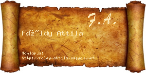 Földy Attila névjegykártya